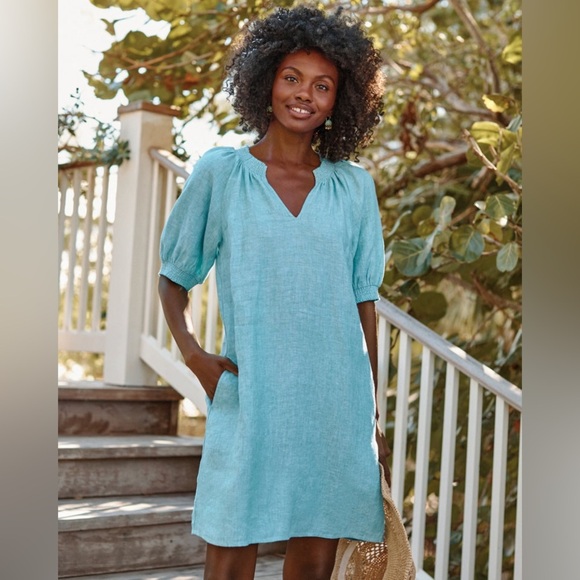 Garnet Hill Amelia 100% Linen Dress Size 4 - Picture 14 of 15